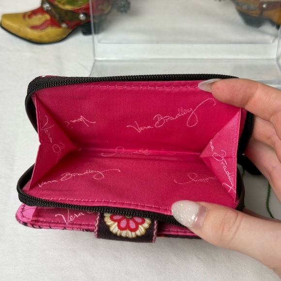NWT Vera Bradley Mod Floral Pink Mini Zip Wallet Retired 4” X 4” Pocket Wallet - Picture 7 of 7